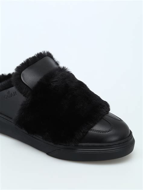 Mules Shoes Hogan Sheepskin Inserts Sporty Leather Mules