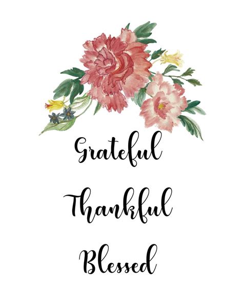 Grateful Thankful Blessed Gratitude Fall Art Digital Download