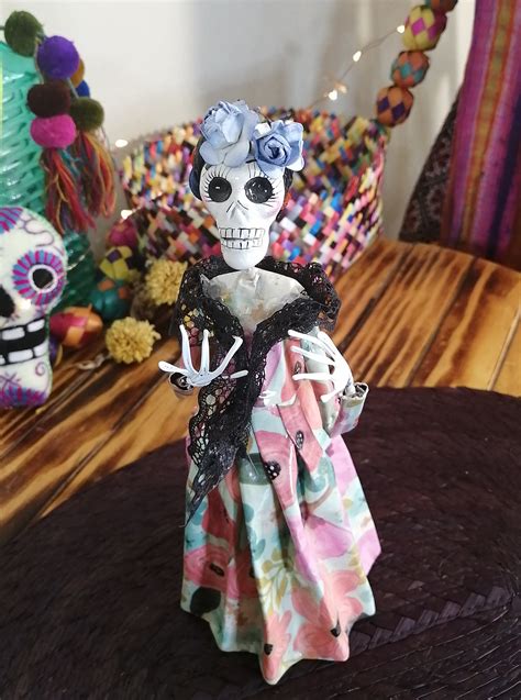 Catrina Skeleton Papier Mâché Mexican Sculpture Etsy