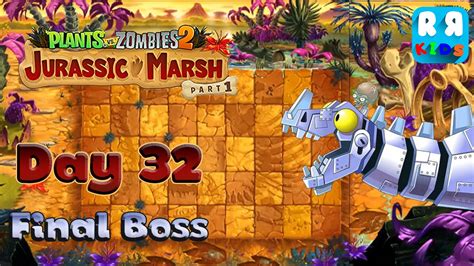 Plants Vs Zombies 2 Jurassic Marsh Day 32 Final Boss Youtube
