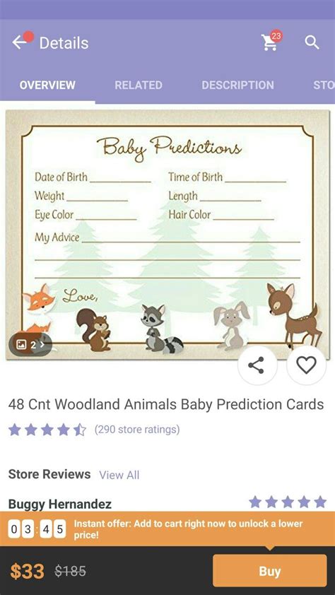Buy baby shower prediction cards and get the best deals at the lowest prices on ebay! Pin by Sara Scharf on Jolie's baby shower | Baby prediction cards, Baby prediction, Woodland animals