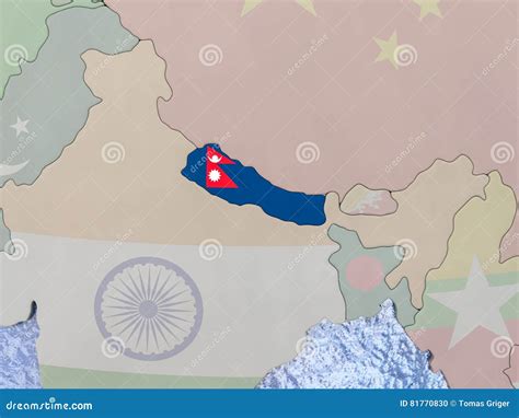 Nepal With Flag On Globe Stock Illustration Illustration Of National 81770830
