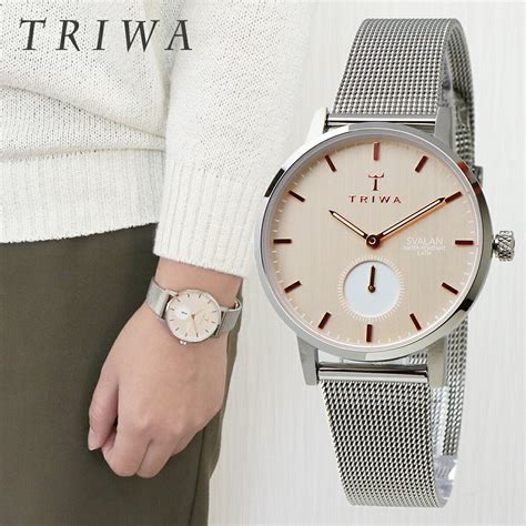 triwa レディース 腕時計 トリワ svalan スヴァラン svst102 ms121212 blush silver シルバー ベージュ アナログ 女性 薄型 軽量 メッシュ