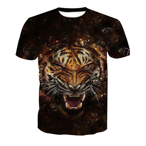 Animal Tiger 3d T Shirts Men New Arrival T Shirt Punk Rock Print Tops