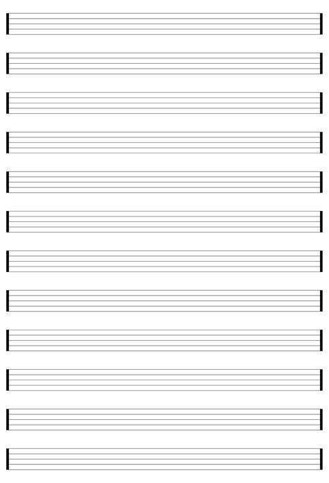 Free Printable Music Staff Paper Easily Print Your Blank Music Sheet
