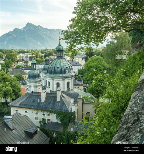 Salzburg Architecture And View Towards The Alps Austria Stock Photo