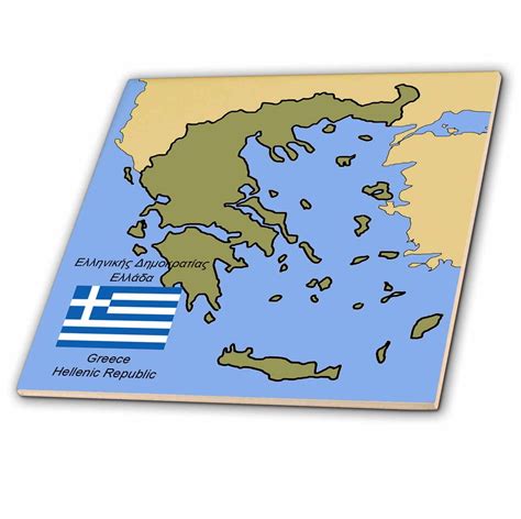 3drose The Map And Flag Of Greece With Greece And Hellenic Republic