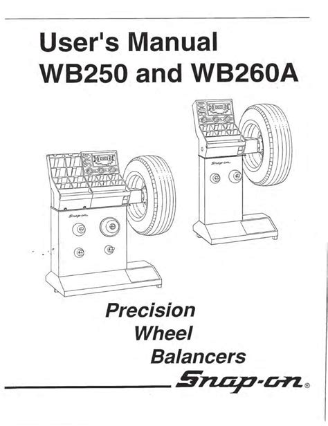 Snap On Wb250 Wheel Balancer Manual
