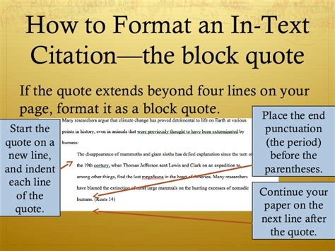 What is a block quotation example? Mla format 2
