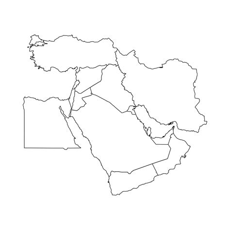 Map Of Middle East Black And White