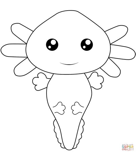 Kawaii Axolotl Coloring Page Free Printable Coloring Pages Cute