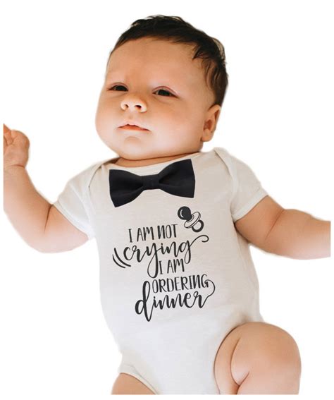 Baby Boy Outfit With Funny Saying And Black Bow Tie Coming Home Onesie