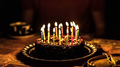 Wallpaper Cake Candles Flame Congratulation 1920x1200 Hd Picture Image