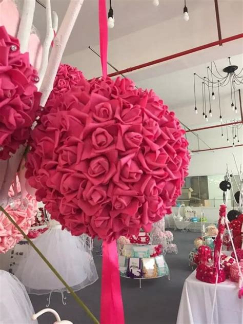 Here, find our best modern, unique, creative wedding centerpiece ideas plus tips for making them more affordable. 9" Fuschia Kissing Ball Foam Flowers Pomanders For Wedding Centerpieces Decor Bridal Shower ...