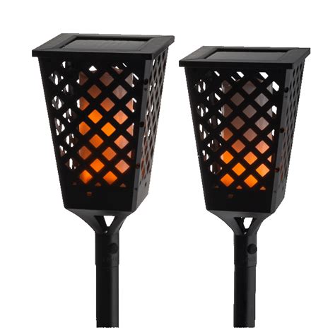 Morningsave 2 Pack Tiki Torches With Solar Charging Dancing Led Lights
