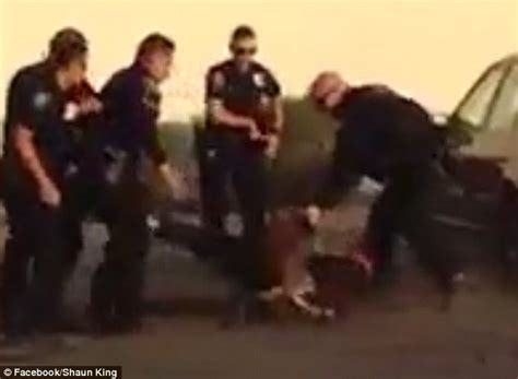 video shows california cops beating up man after leading police on a chase daily mail online