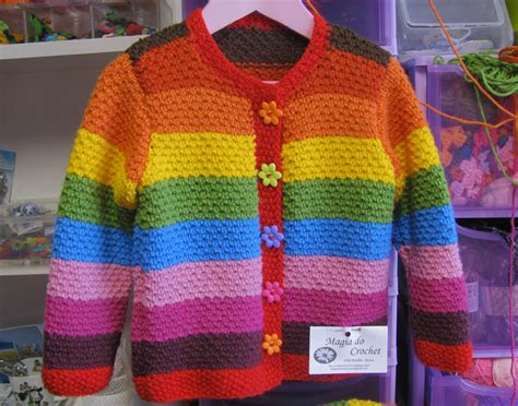 magia do crochet casaco em tricot para menina modelo da magia do crochet