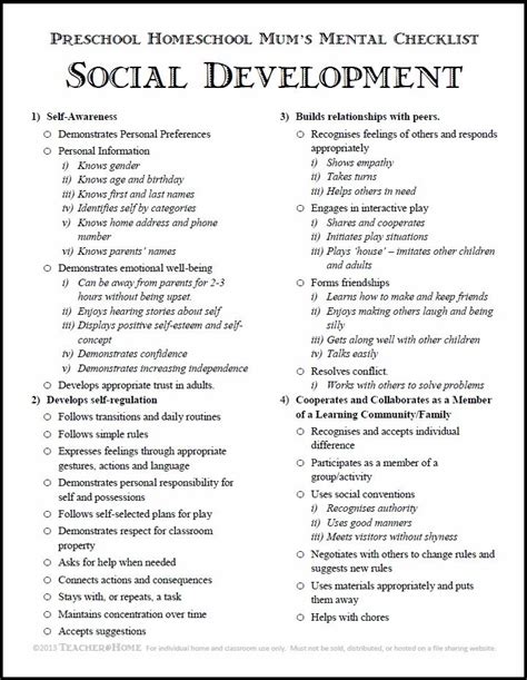 Social Emotional Developmental Checklists For Kids And Teens Artofit