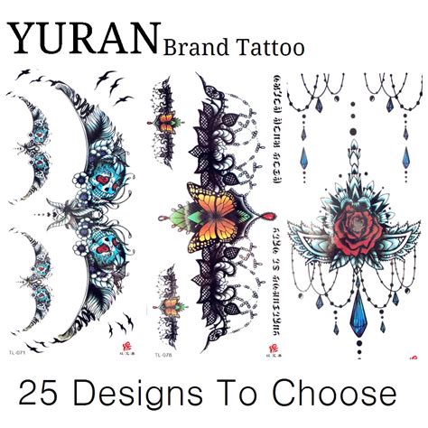 tribal sexy tattoo sticker butterfly lace fake waterproof temporary tattoo pendant women girl