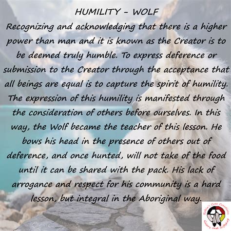 Seven Sacred Teachings Wolf Humility Humility