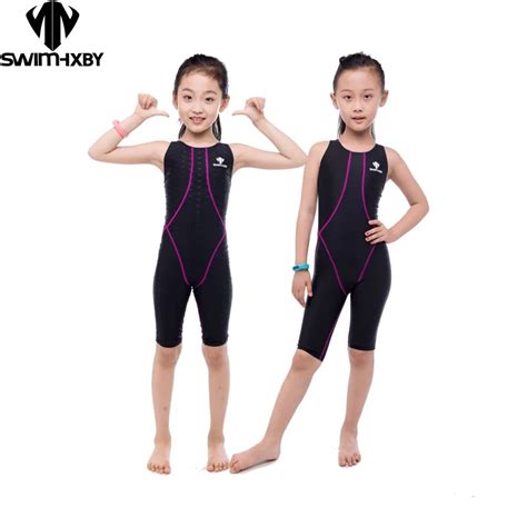 Hxby Kids Professional Swimsuit Girls Racing Swimwear One Piece