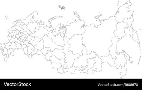 Russia Map Outline With States Russia Map Outline Vector With Borders Of Provinces Or States