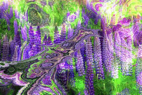 Fractal Lupines Digital Art By Lisa Yount Fine Art America