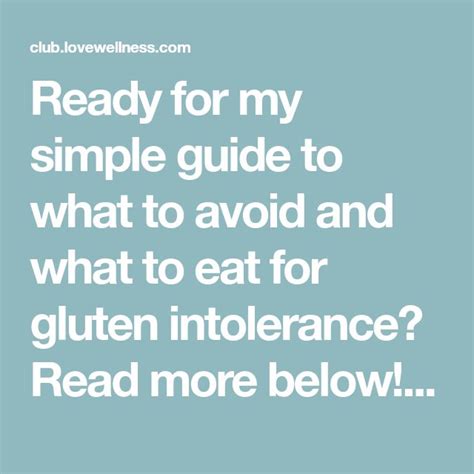 Foods To Eat And Foods To Avoid For Gluten Intolerance In 2022 Gluten