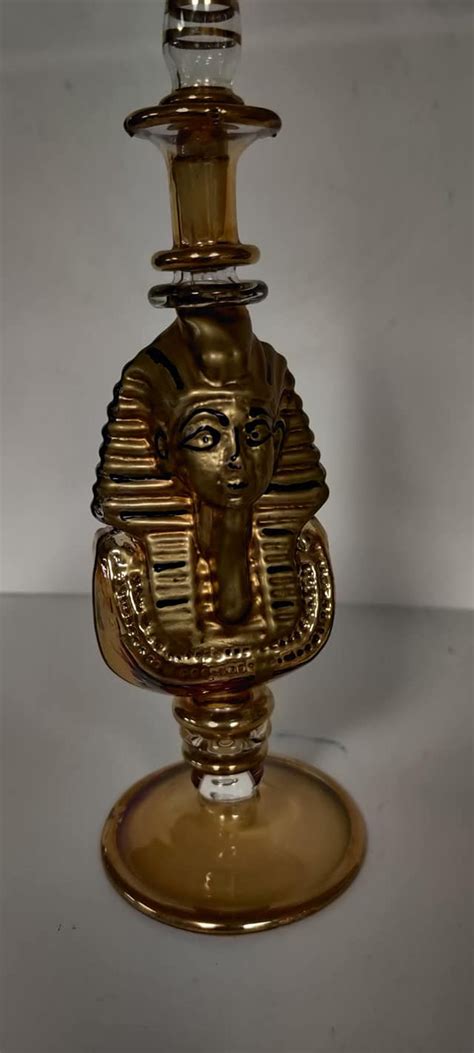 King Tut Egyptian Perfume Glass Bottle Made In Egypt Etsy