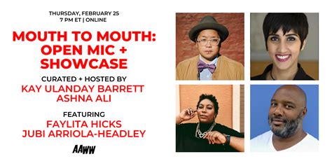 Mouth To Mouth Open Mic Showcase Asian American Writers Workshop