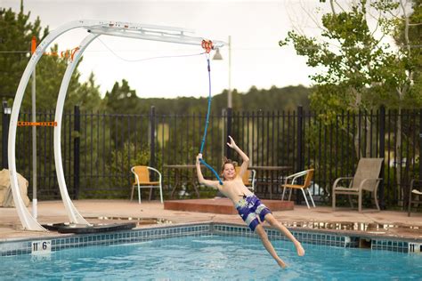 Zip Line Meets Rope Swing — Poolside Adventures Makers Of Aquaclimb
