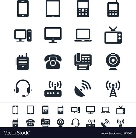 Communication Device Icons Royalty Free Vector Image