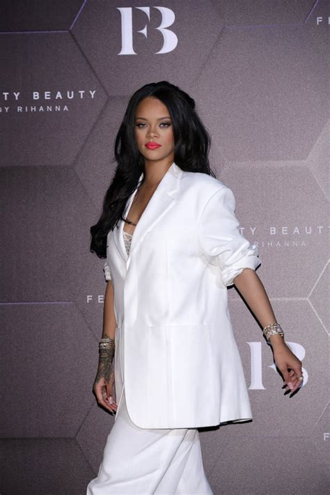 Rihannas Striking Suited Up Look In Seoul Pictures Popsugar Fashion Uk