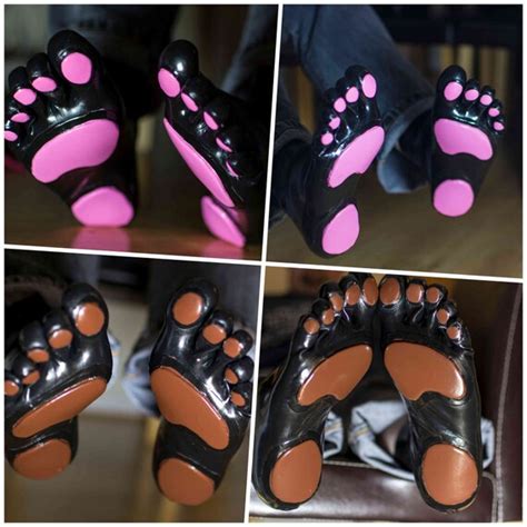 Rubber Latex Toe Socks With Pawpads