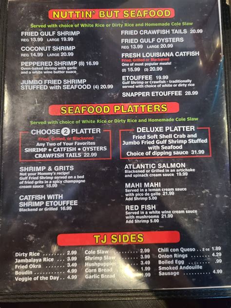 Menu at Flippers Coastal Seafood restaurant, Dickinson