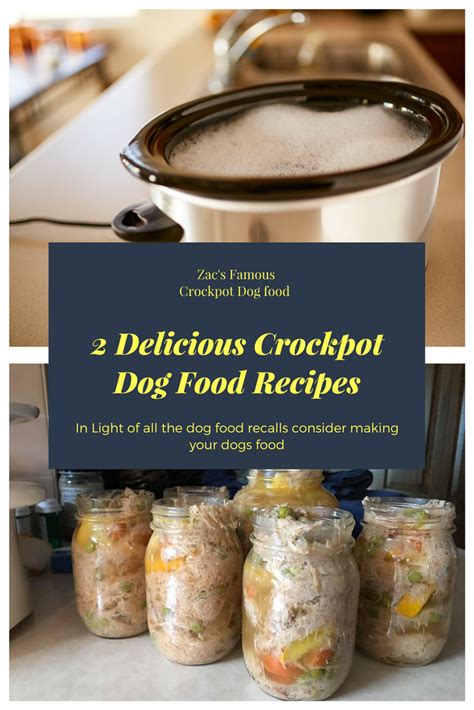 You can prep all of the ingredients, set the crockpot timer and go. Crockpot Dog Food, Delicious and nutritious for your dogs ...