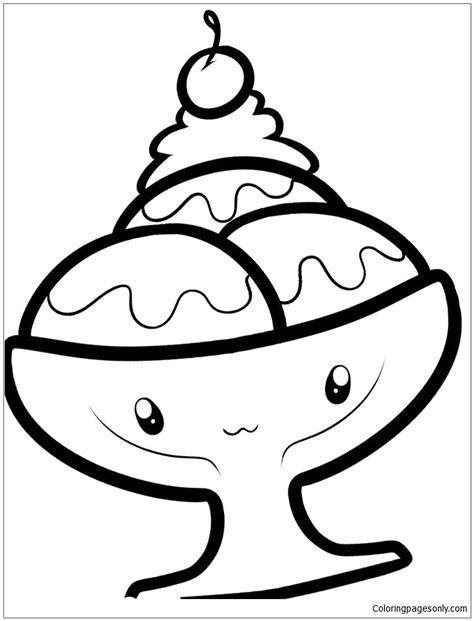 It also can be a great educational tool. Ice Cream Sundae In A Glass Coloring Pages - Food Coloring ...