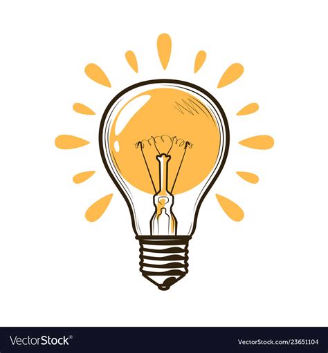 Lightbulb Bulb Electricity Electric Light Vector Image