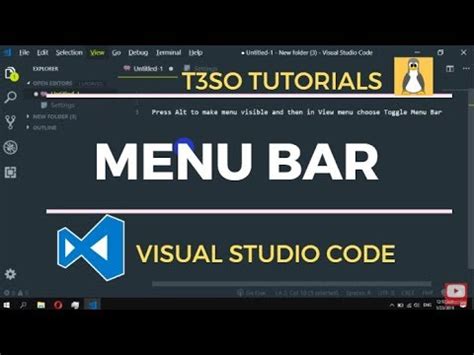 How To Restore Menu Bar In Visual Studio Code YouTube