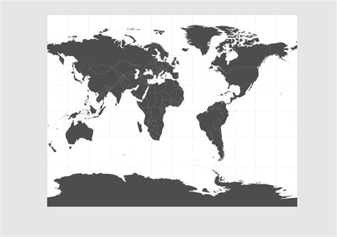 World Map Black And White Vector At Collection Of