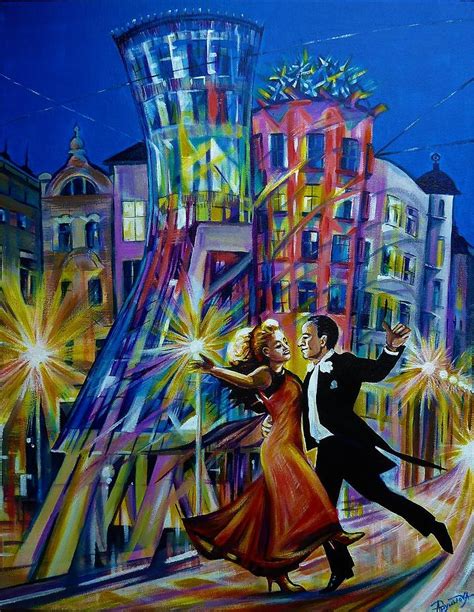 Prague Fred And Ginger Dancing House Painting By Anna Duyunova Fine