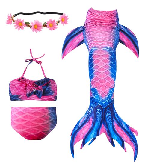 Buy Newland Pcs Girls Swimsuit Mermaid Tails For Swimming Princess Bikini Bathing Suit Set