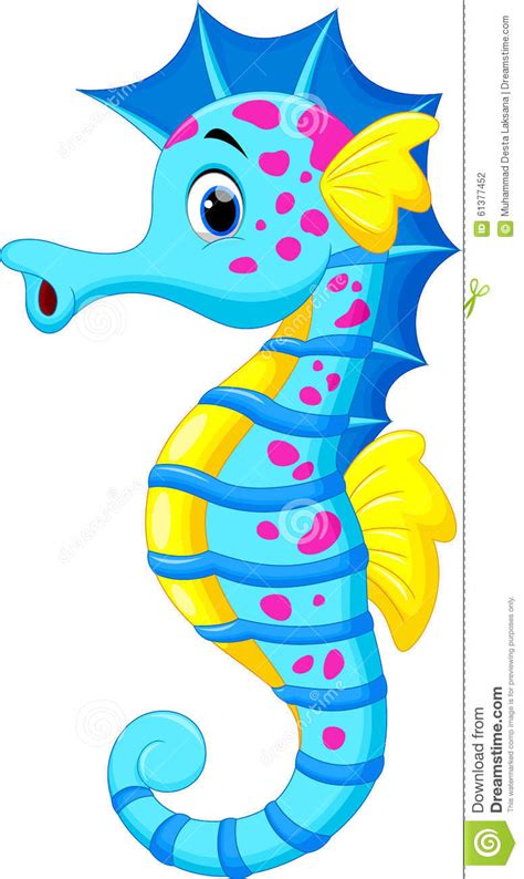 Cute Seahorse Cartoon Vector Illustration 31362060