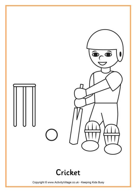 Cricket Colouring Page