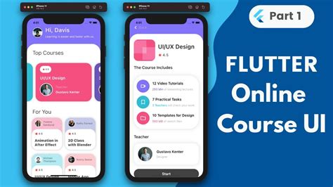Online Courses App Flutter Ui Speed Code Flutter Design Challenge