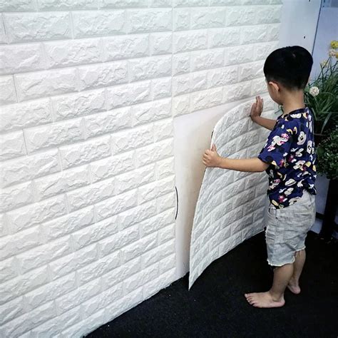 möbel and wohnen 3d pe foam stone brick wall sticker panel self adhesive waterproof decal 77x70cm