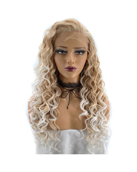 Curly Ombre Blonde Synthetic Lace Front Wig Super X Studio