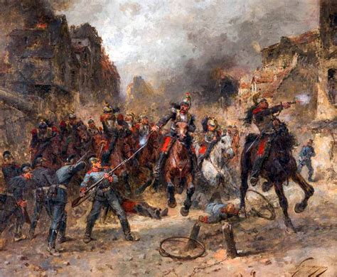 Charge Of The French Cuirassiers Against Bavarian Troops Franco