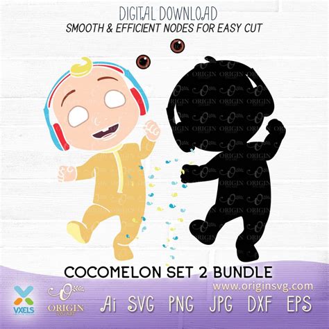 Dancing Cocomelon Baby Svg Listening Song And Headphone Music Node