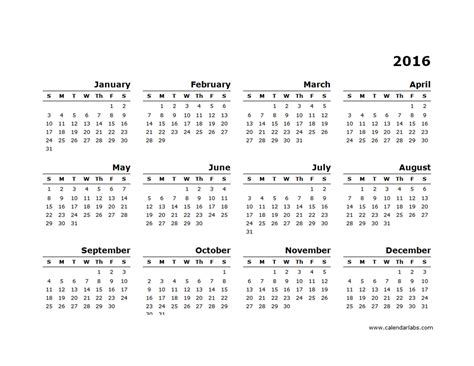 10 Year Monthly Calendar Template Calendar Template 2021
